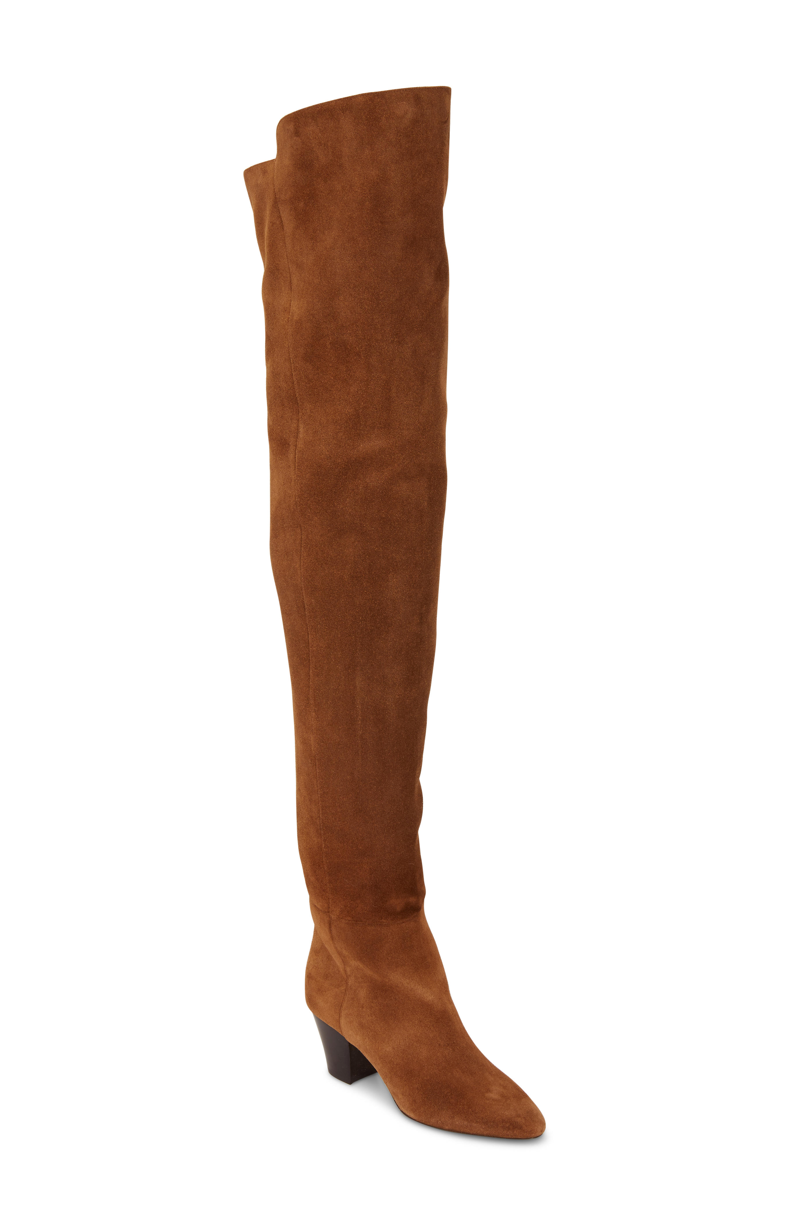 saint laurent suede over the knee boots