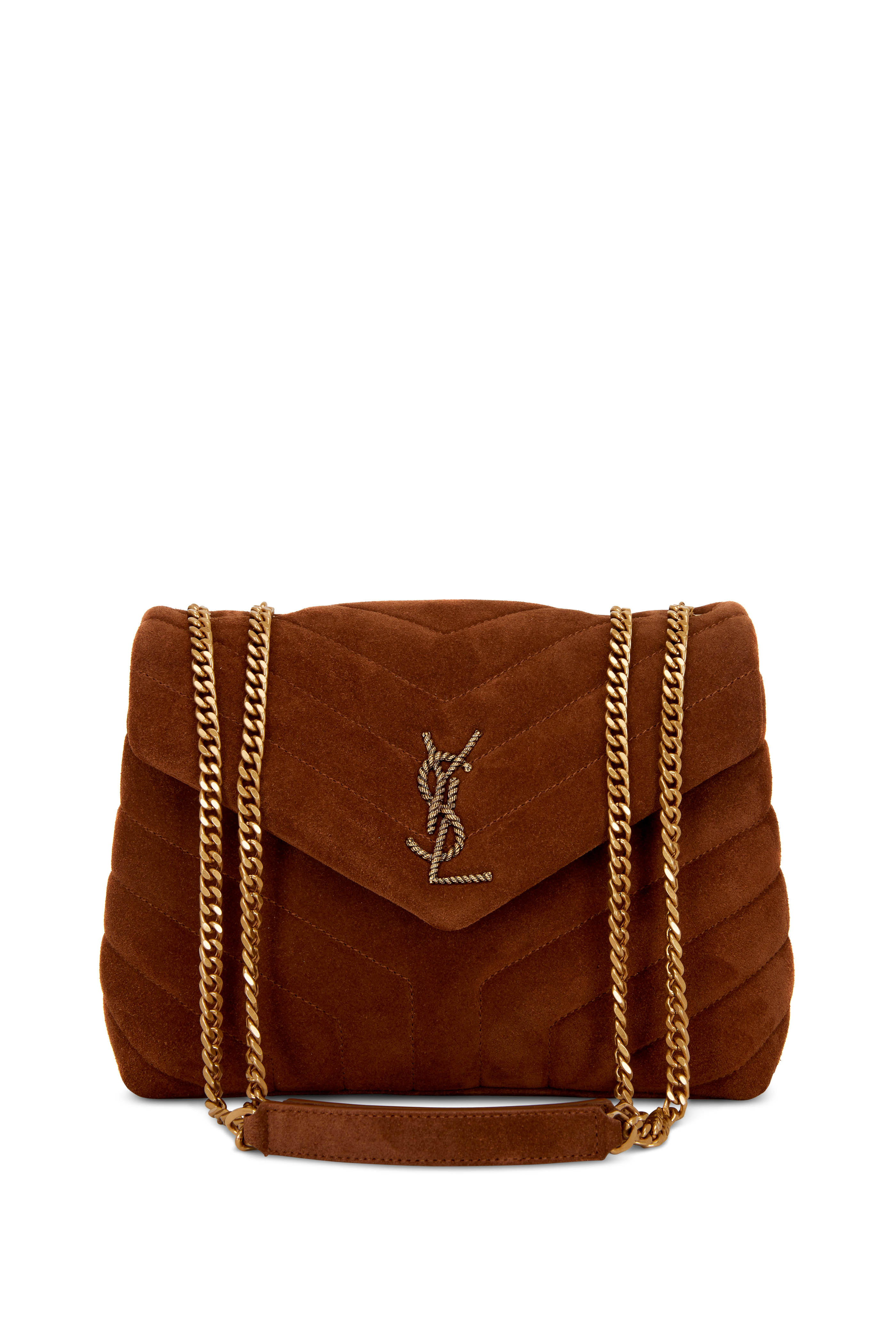ysl brown suede bag