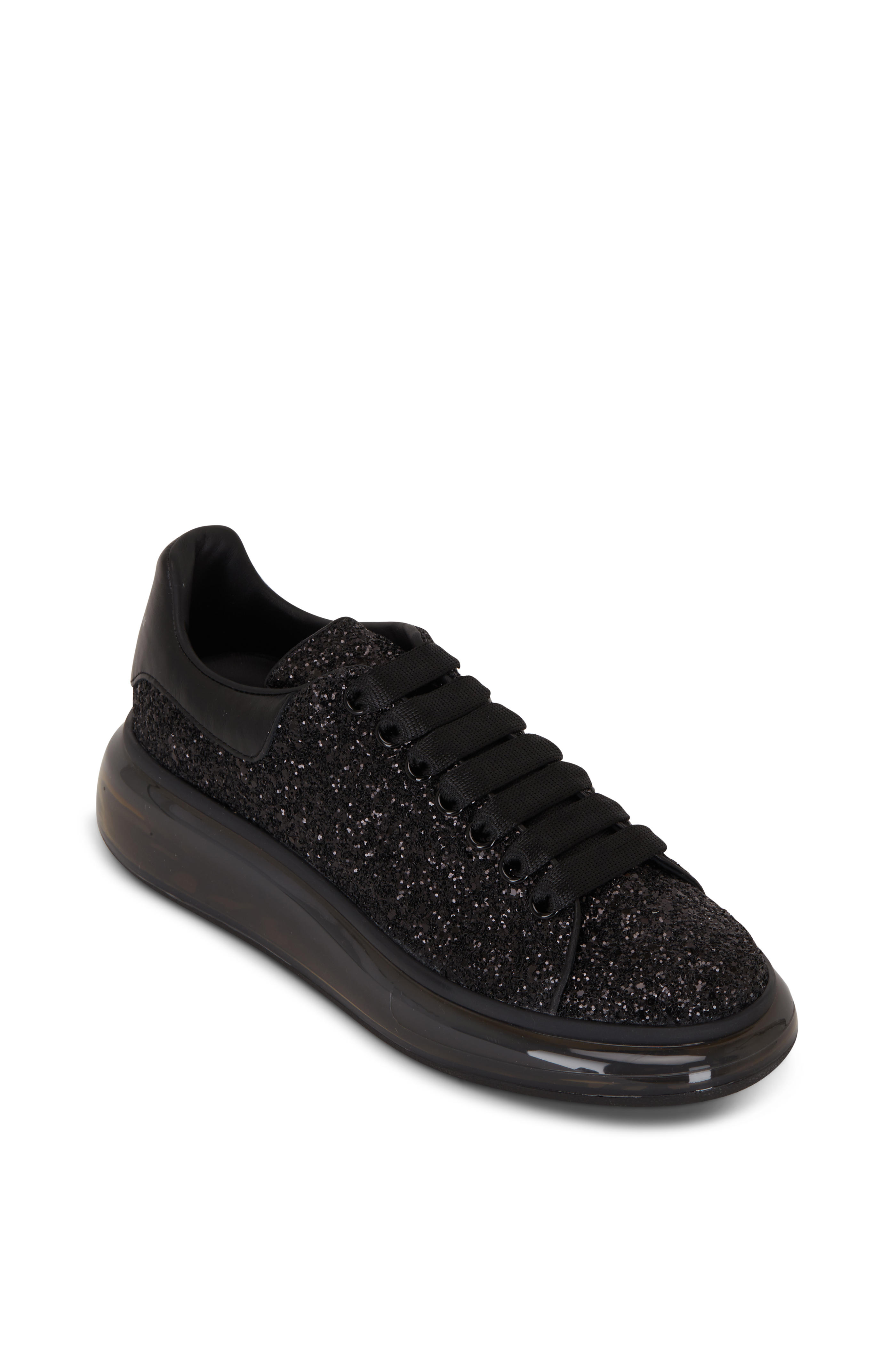 alexander mcqueen black glitter sneakers