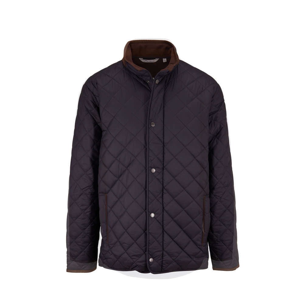 Peter Millar - Suffolk Black Quilted Coat | Mitchell Stores