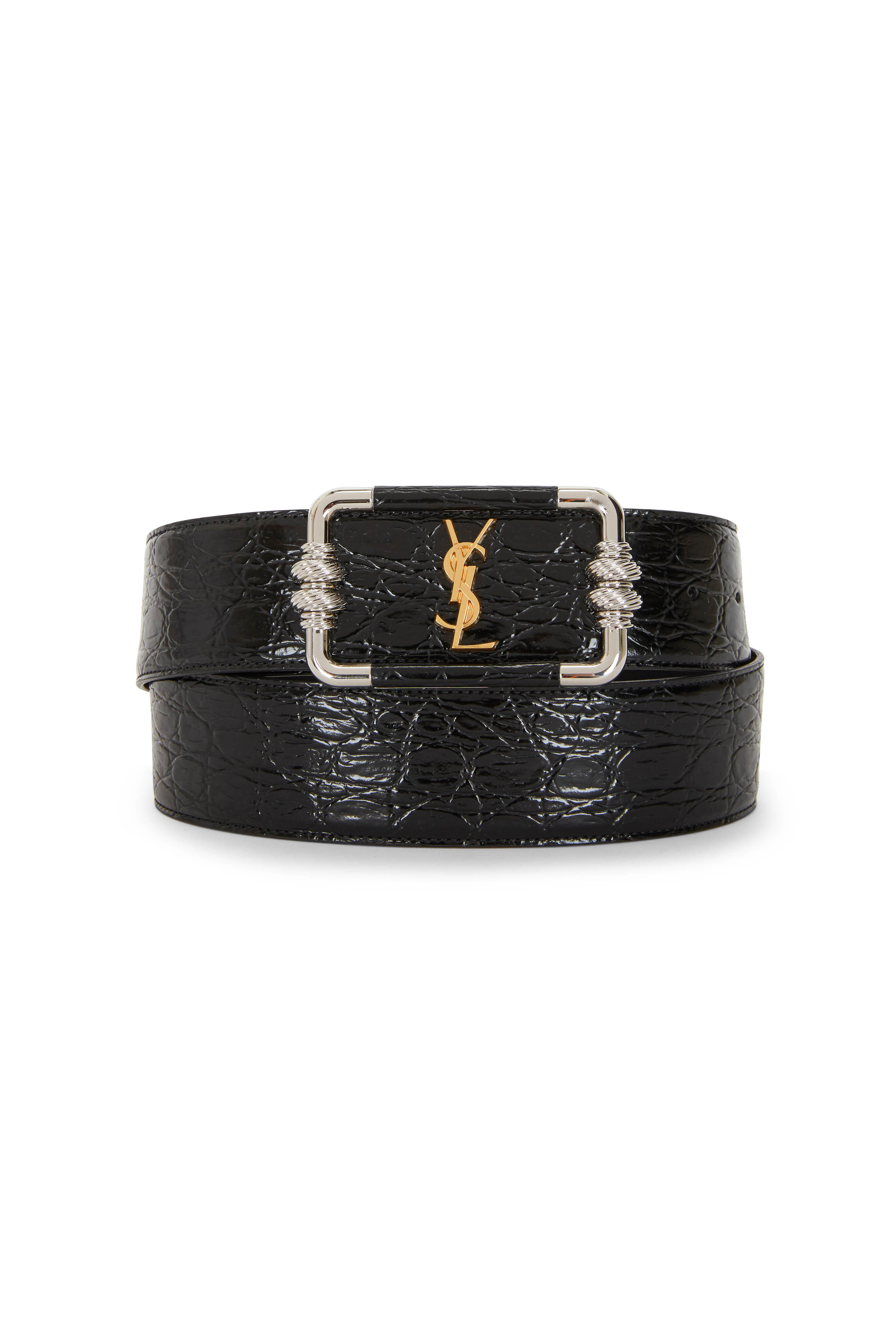 ysl croc belt
