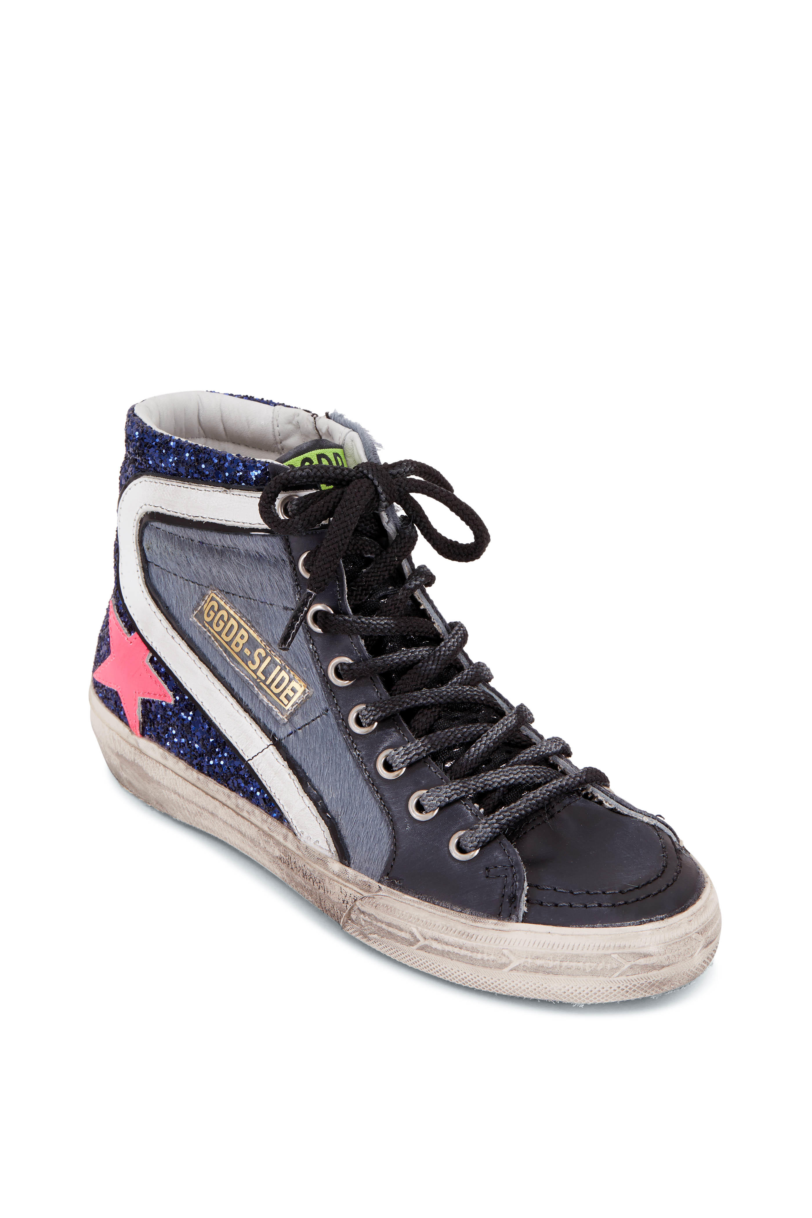 golden goose navy glitter