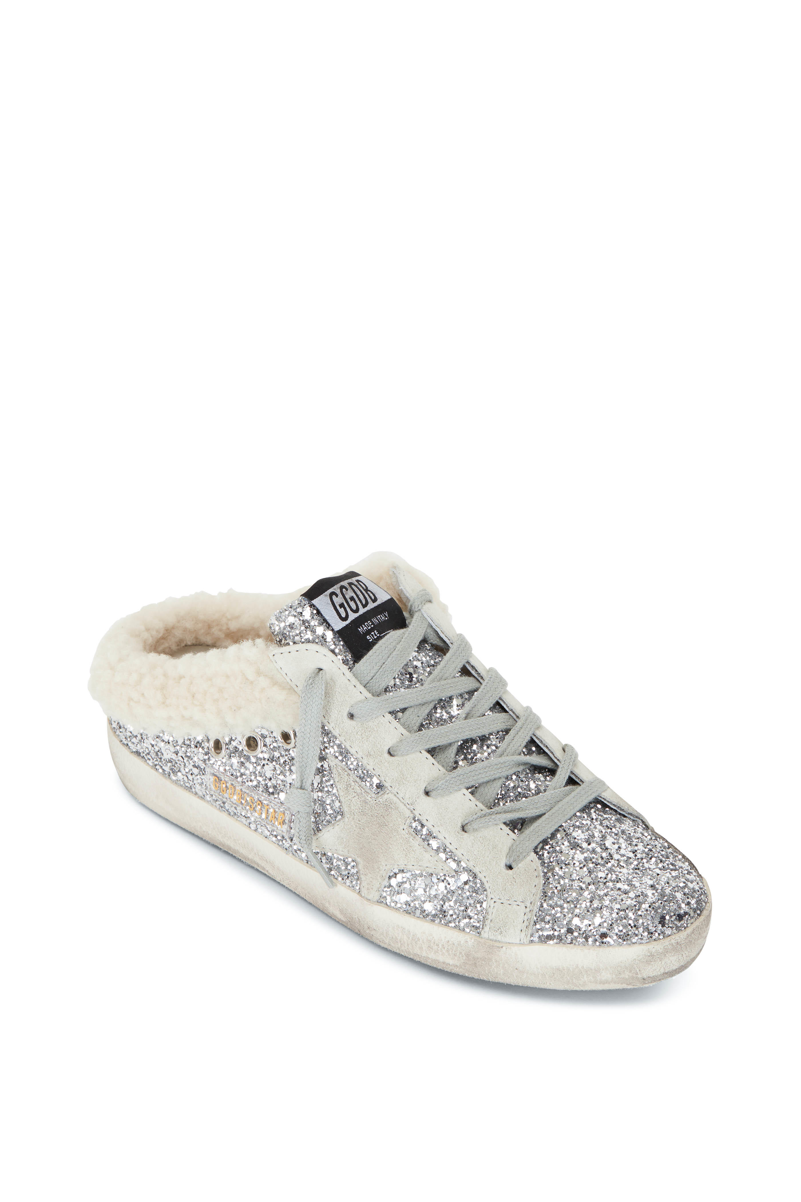 golden goose silver sparkle sneakers