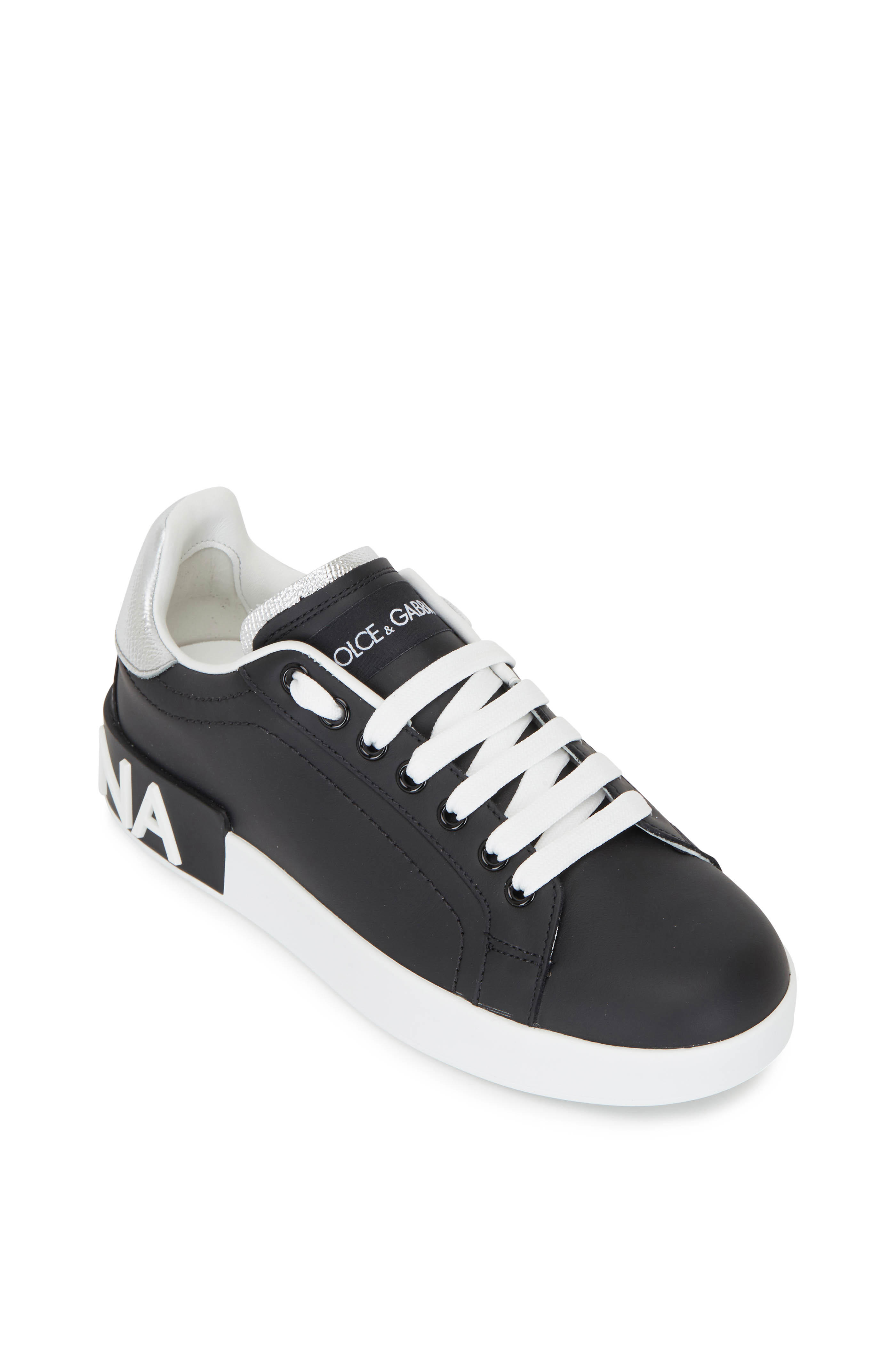 black and silver dolce gabbana sneakers