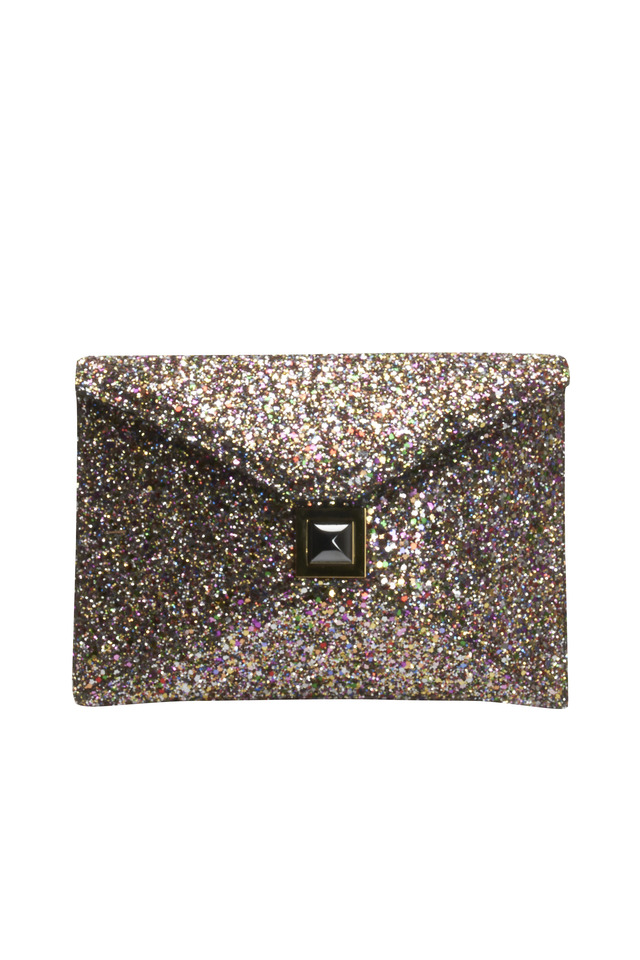 Midnight Glitter Envelope Handbag