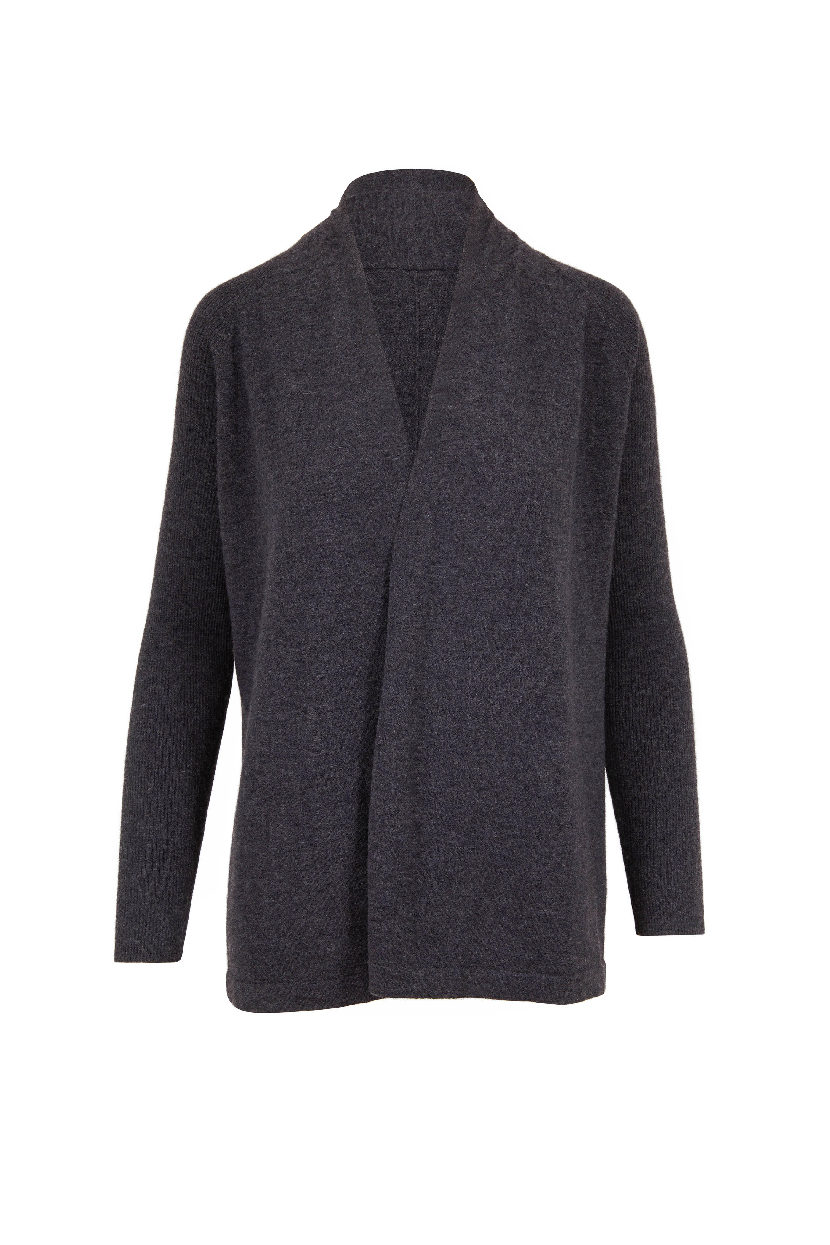 charcoal grey cashmere cardigan