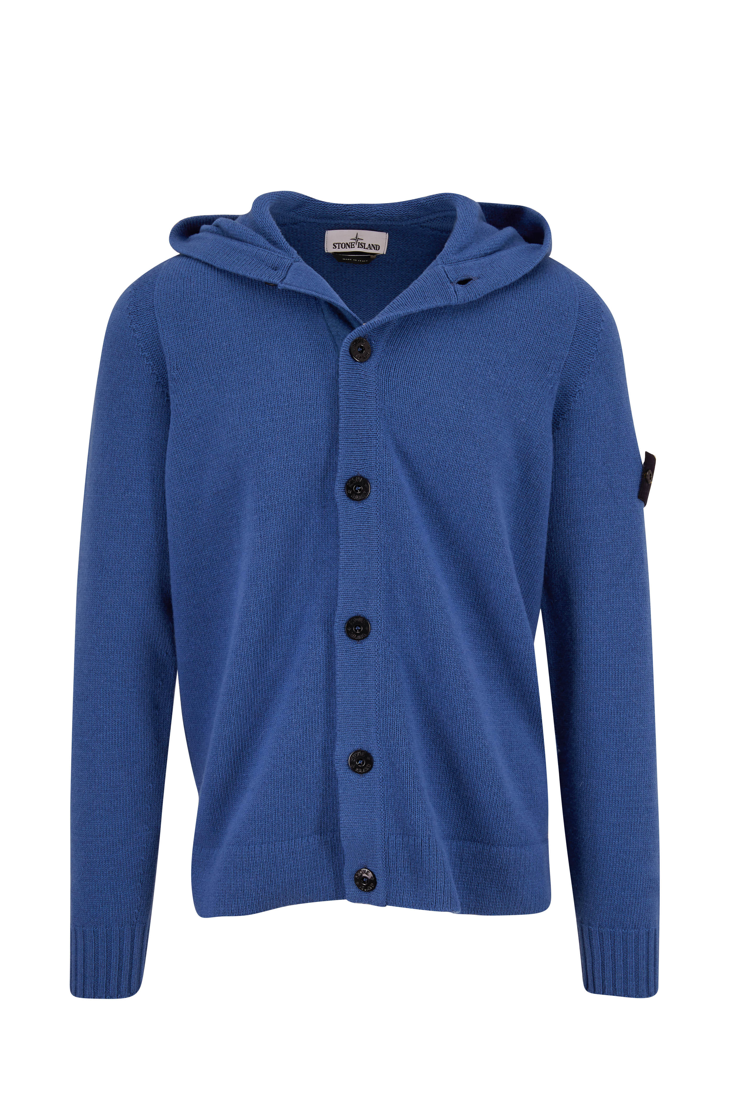 stone island blue hoodie