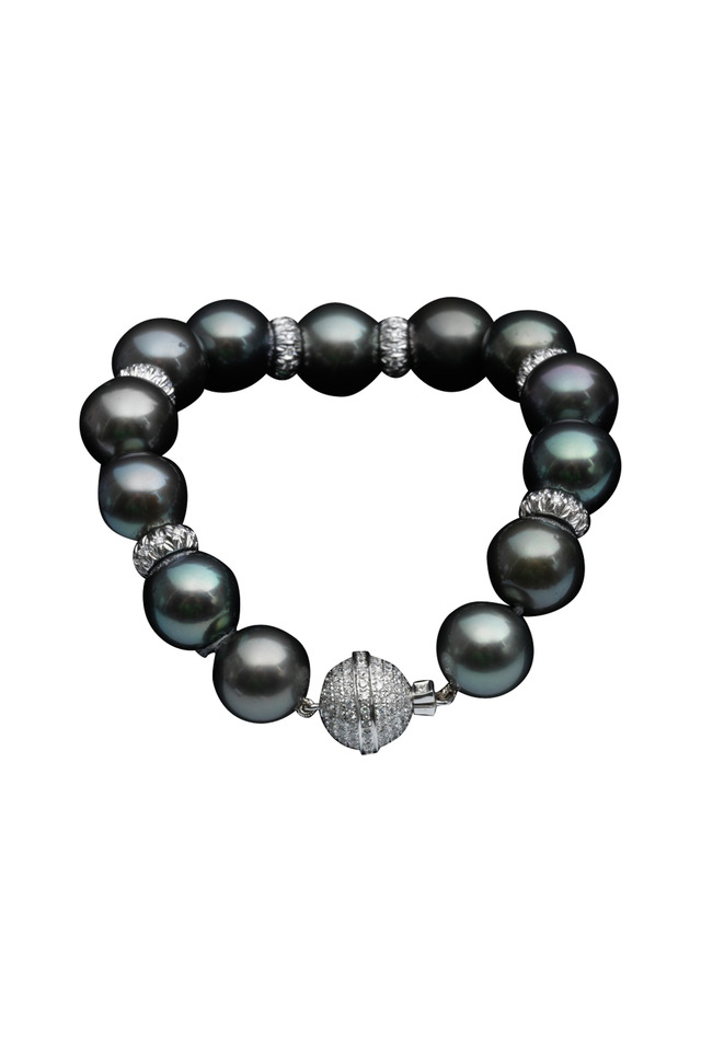 Tahitian Pearl White Gold Diamond Bracelet