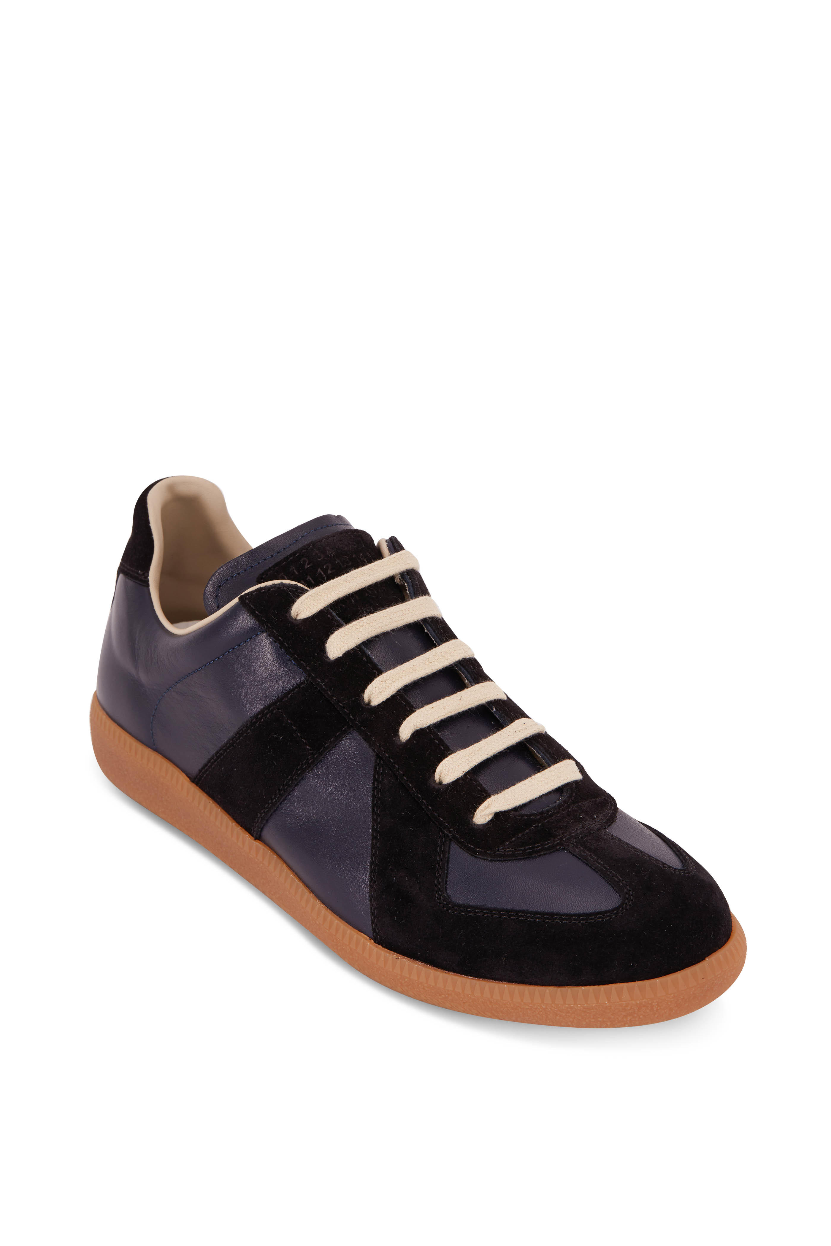navy blue maison margiela sneakers