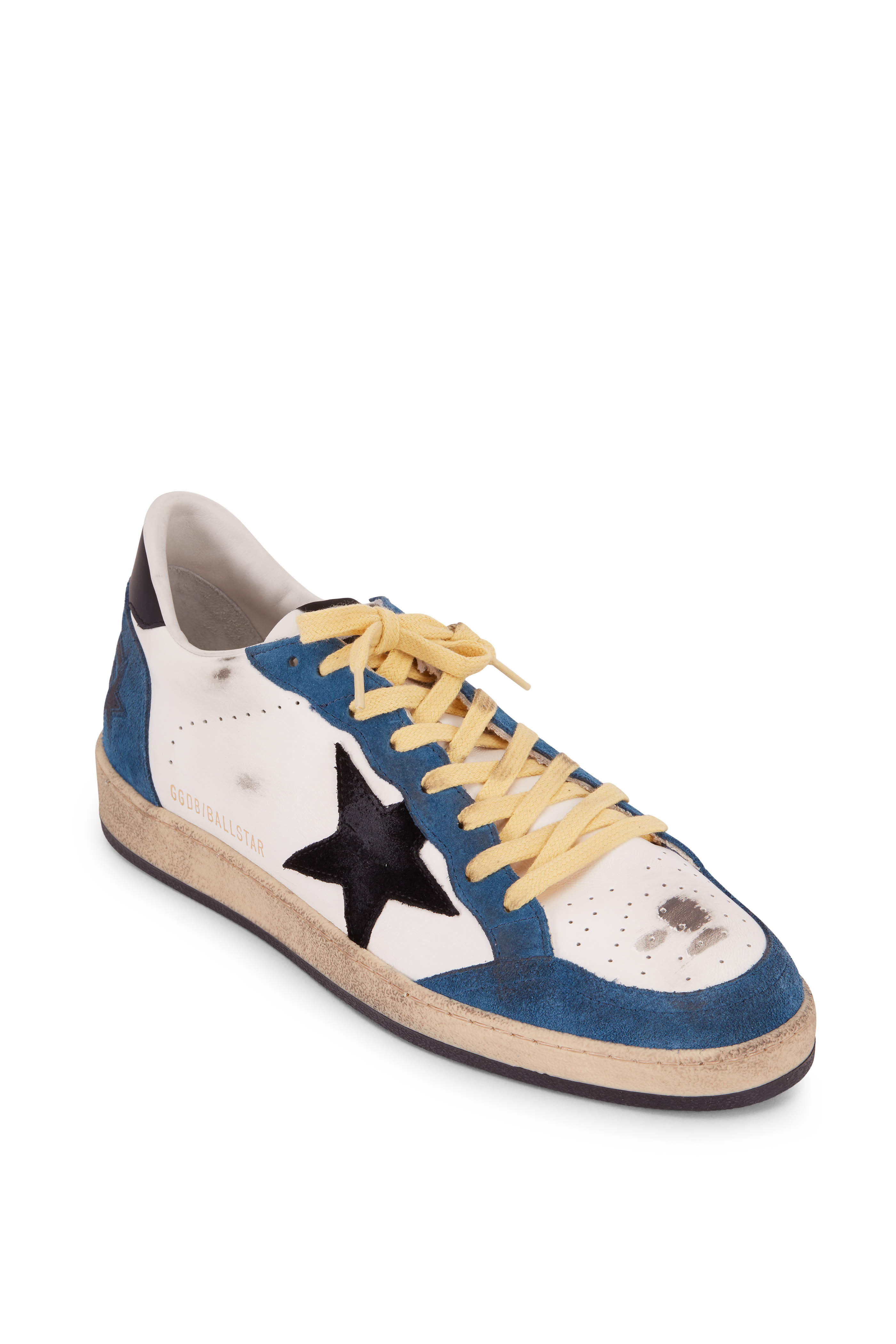 navy blue golden goose sneakers