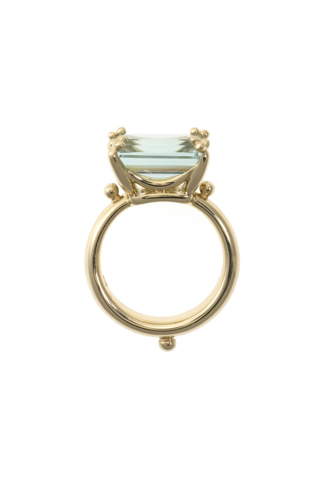 Yellow Gold Green Beryl Cocktail Ring