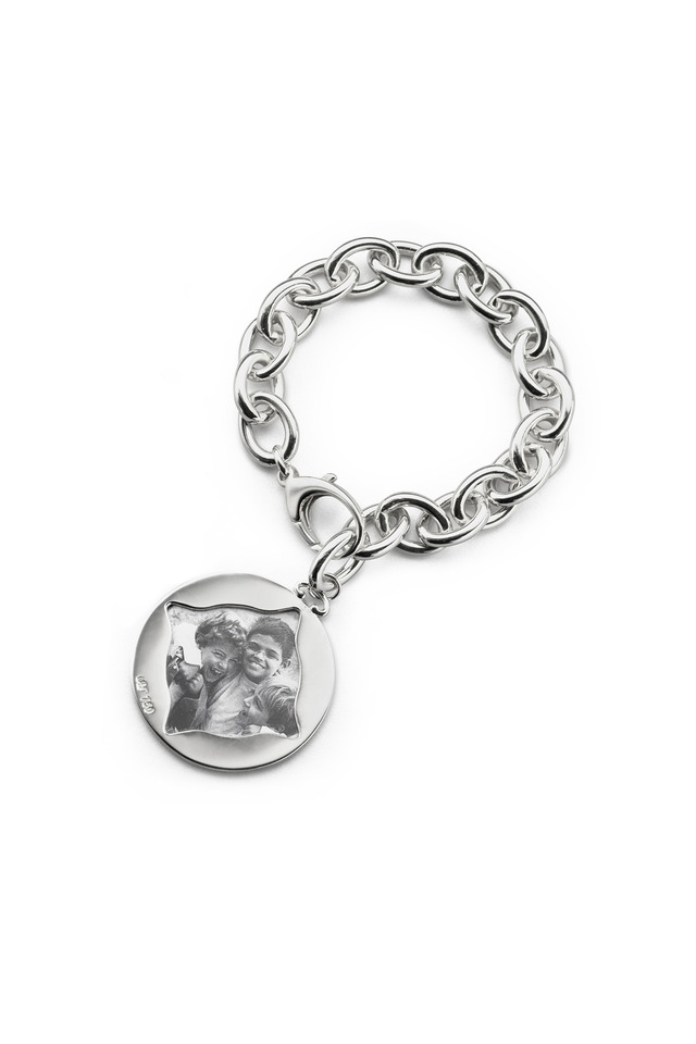 Sterling Silver Vine Detail Picture Frame Bracelet