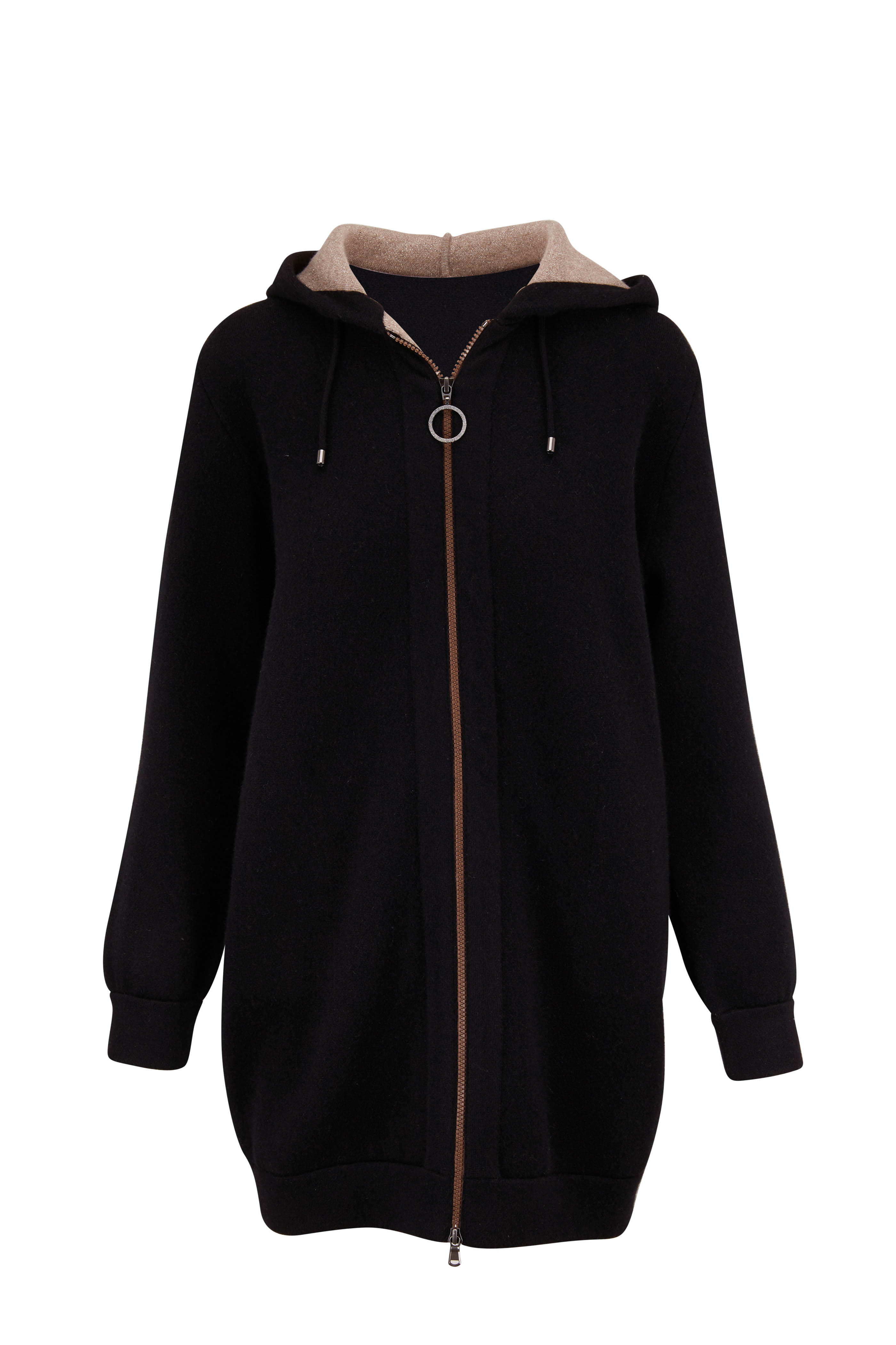 black zip up sweater