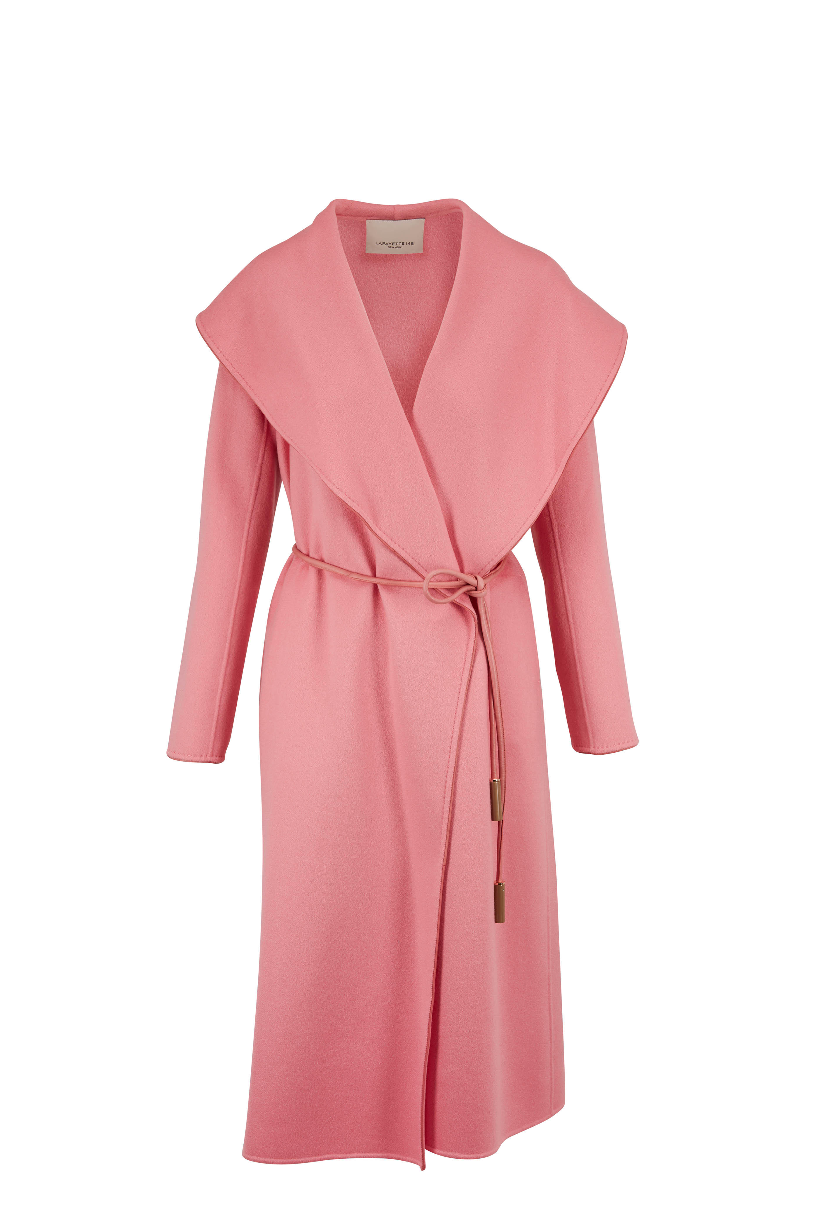 Lafayette 148 New York Asford Pink Salt Cashmere Wrap Coat Mitchell Stores