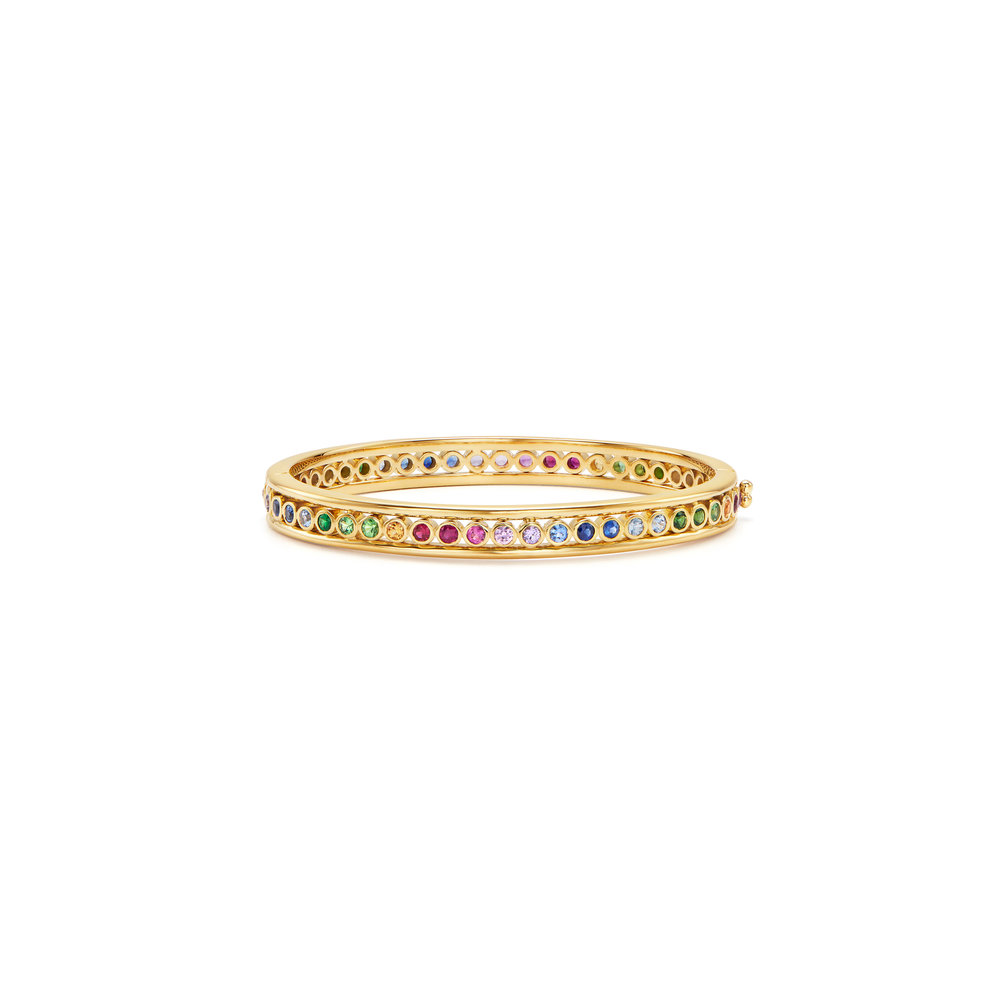 Temple St. Clair - 18K Yellow Gold Rainbow Eternity Bracelet | Mitchell ...