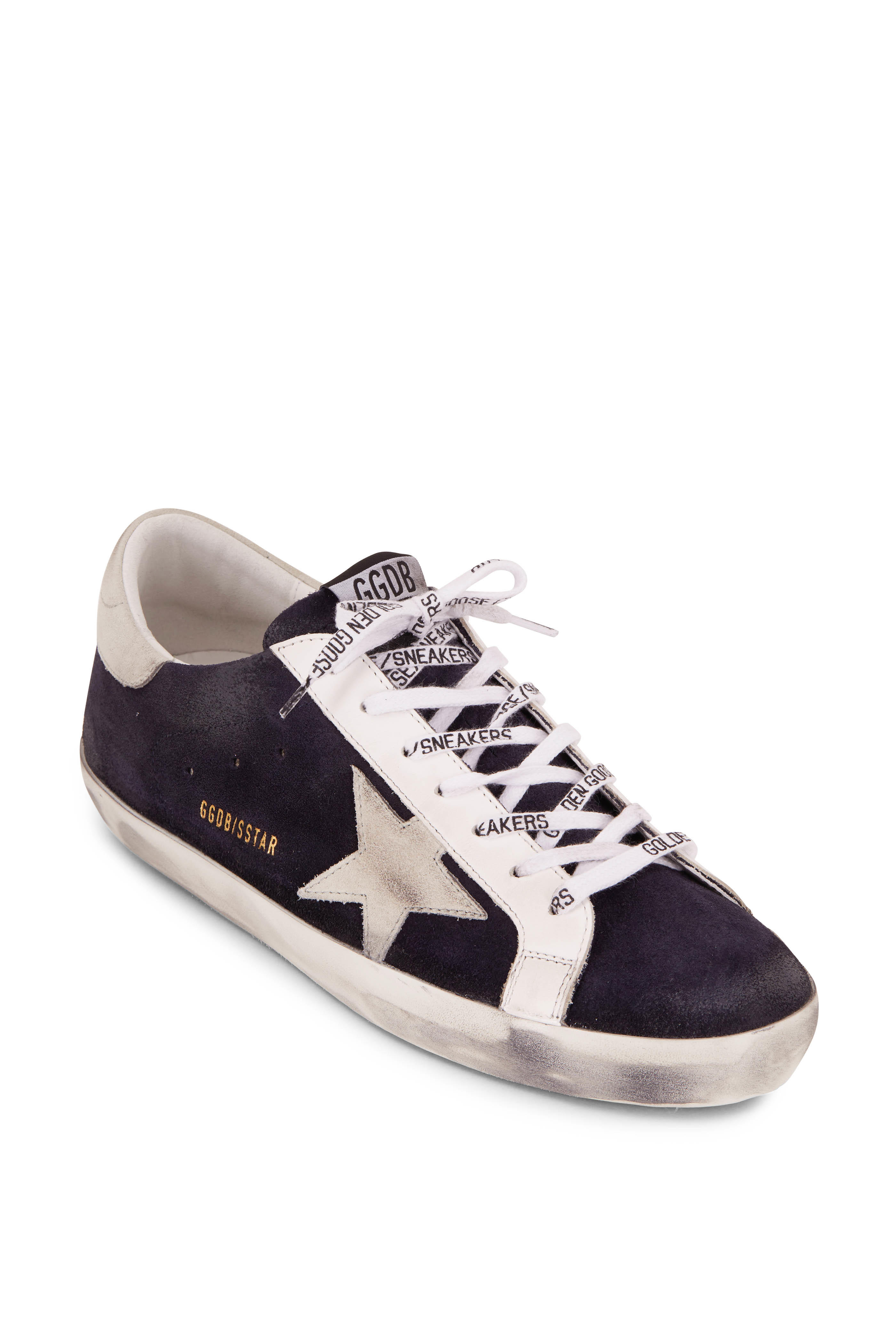 blue suede golden goose sneakers