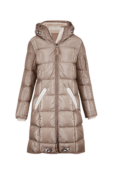 Bogner - Gijana Beige Down Hooded Coat | Mitchell Stores