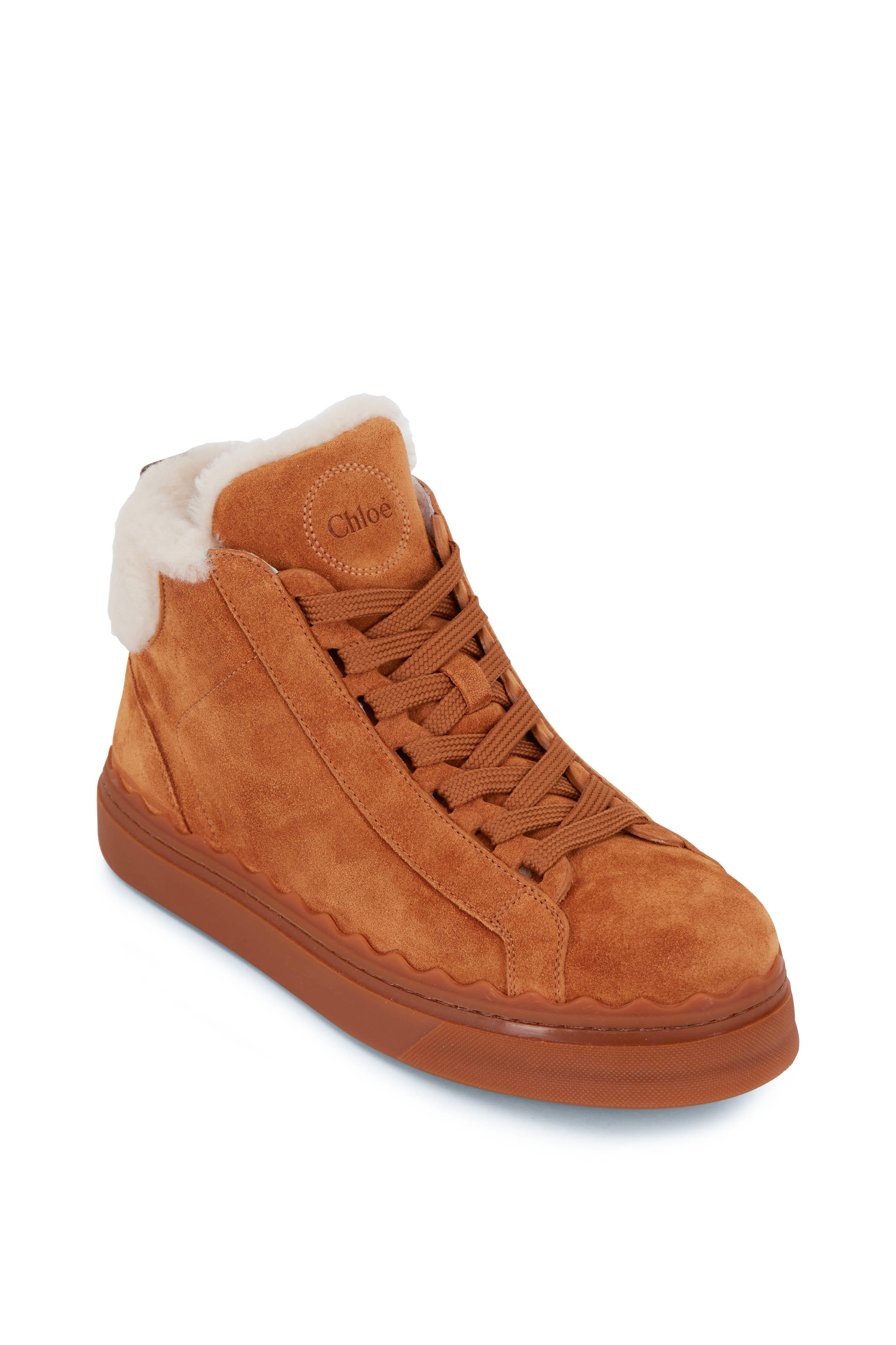 chloe shearling sneakers