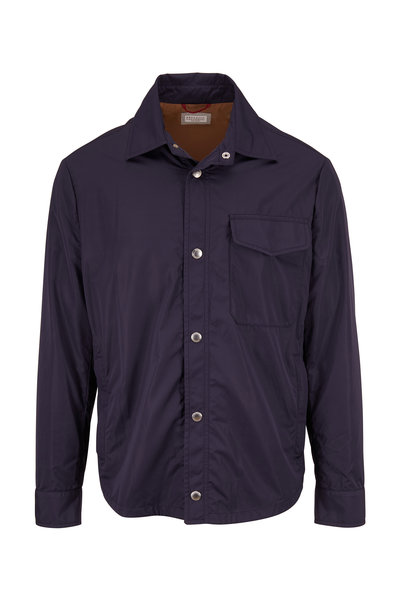 Brunello Cucinelli - Navy Nylon Shirt Jacket | Mitchell Stores