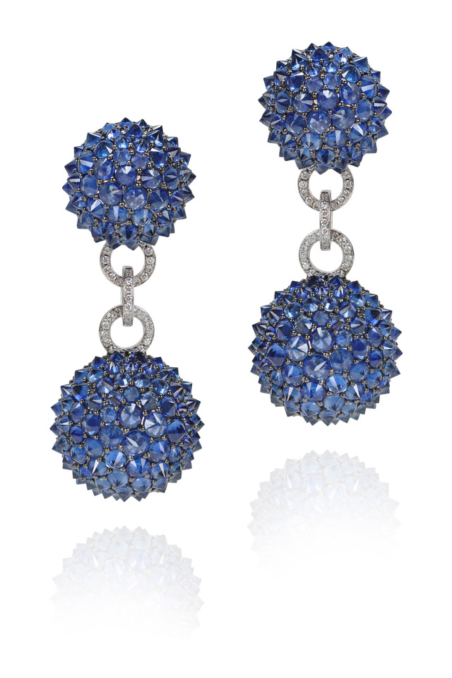 Ice Diamond White Gold Ball Stud Earrings