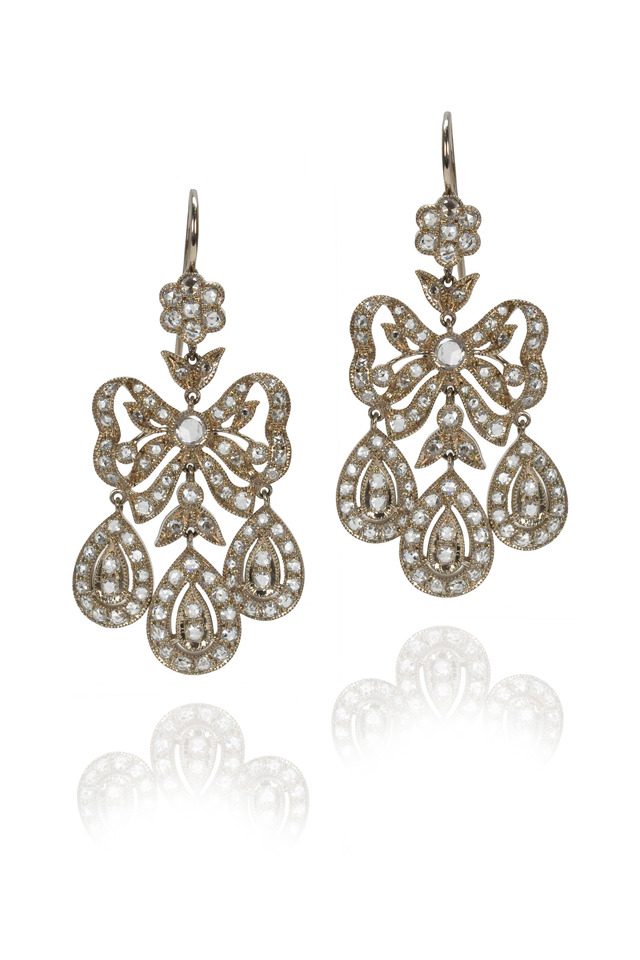 Rose Cut Diamond Earrings