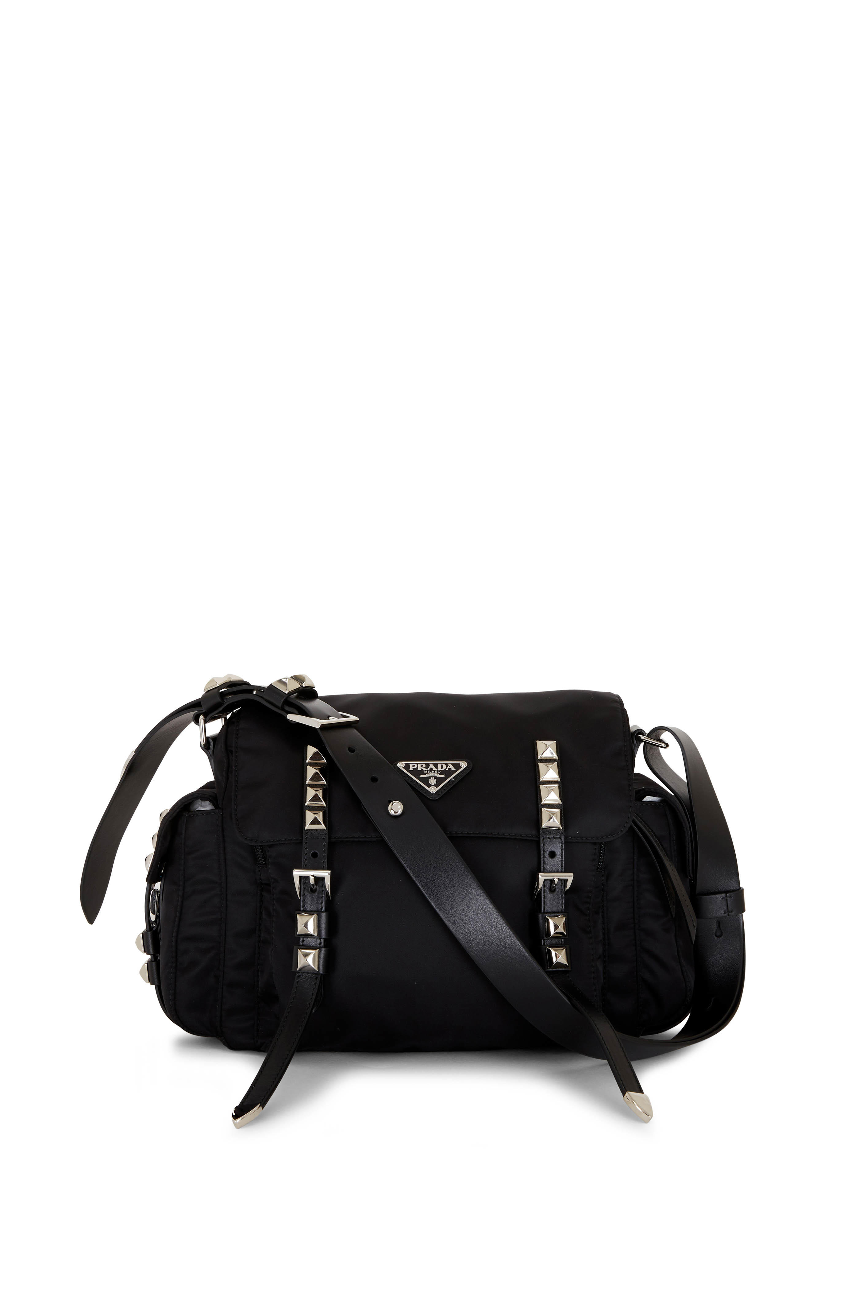 prada black nylon shoulder bag
