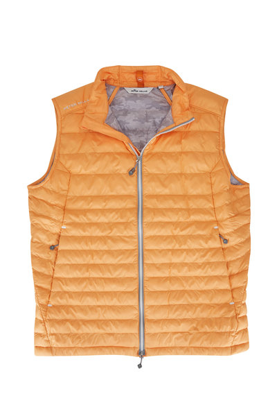 Peter Millar - Orange Hyperlight Quilted Vest | Mitchell Stores