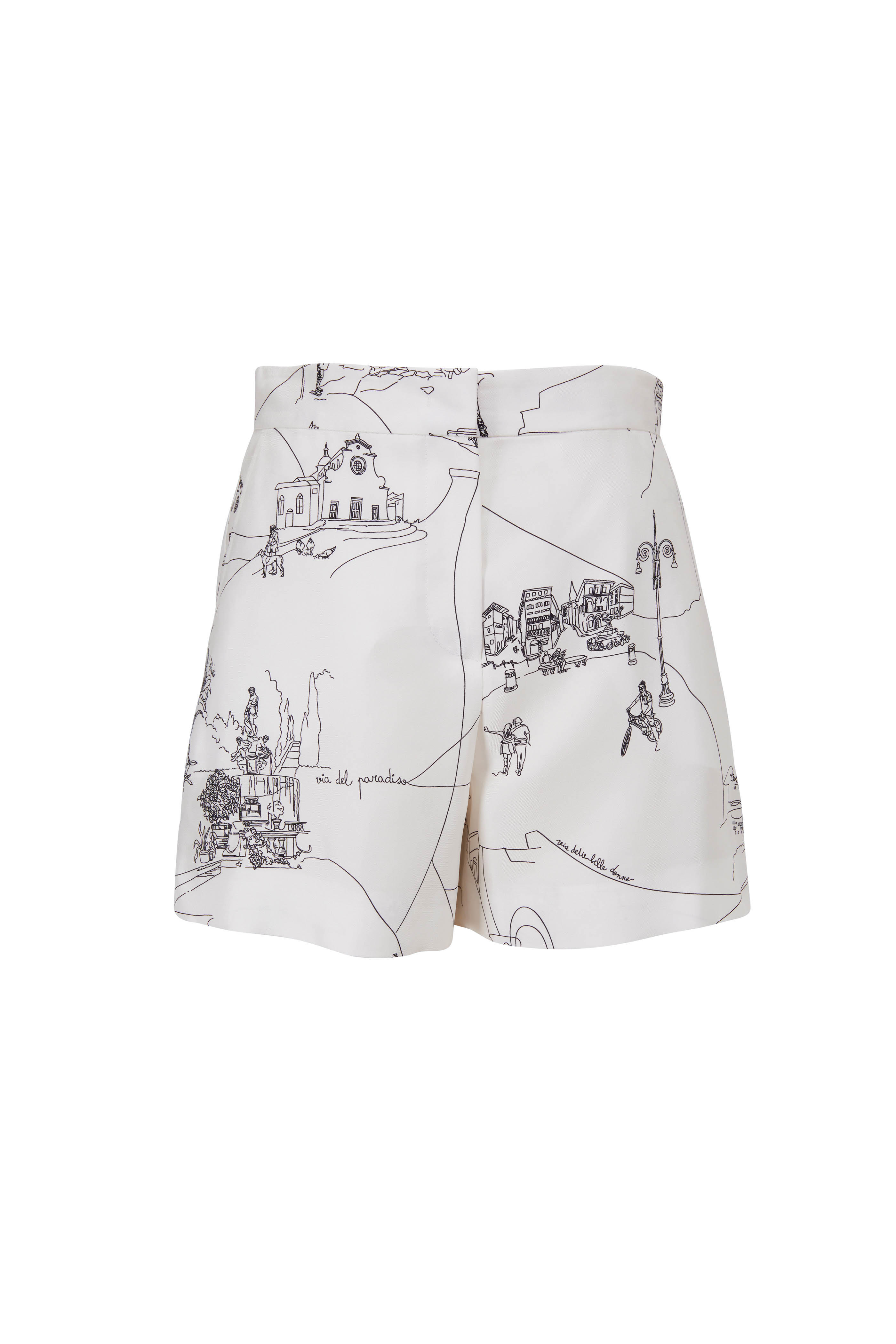 white silk shorts