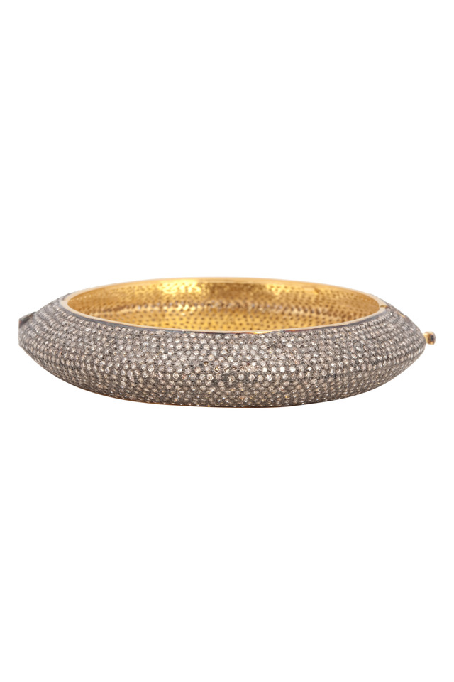 Gold & Silver Pavé-Set Diamond Bracelet