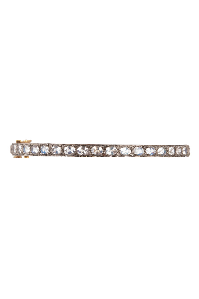 Moonstone Diamond Bangle Bracelet