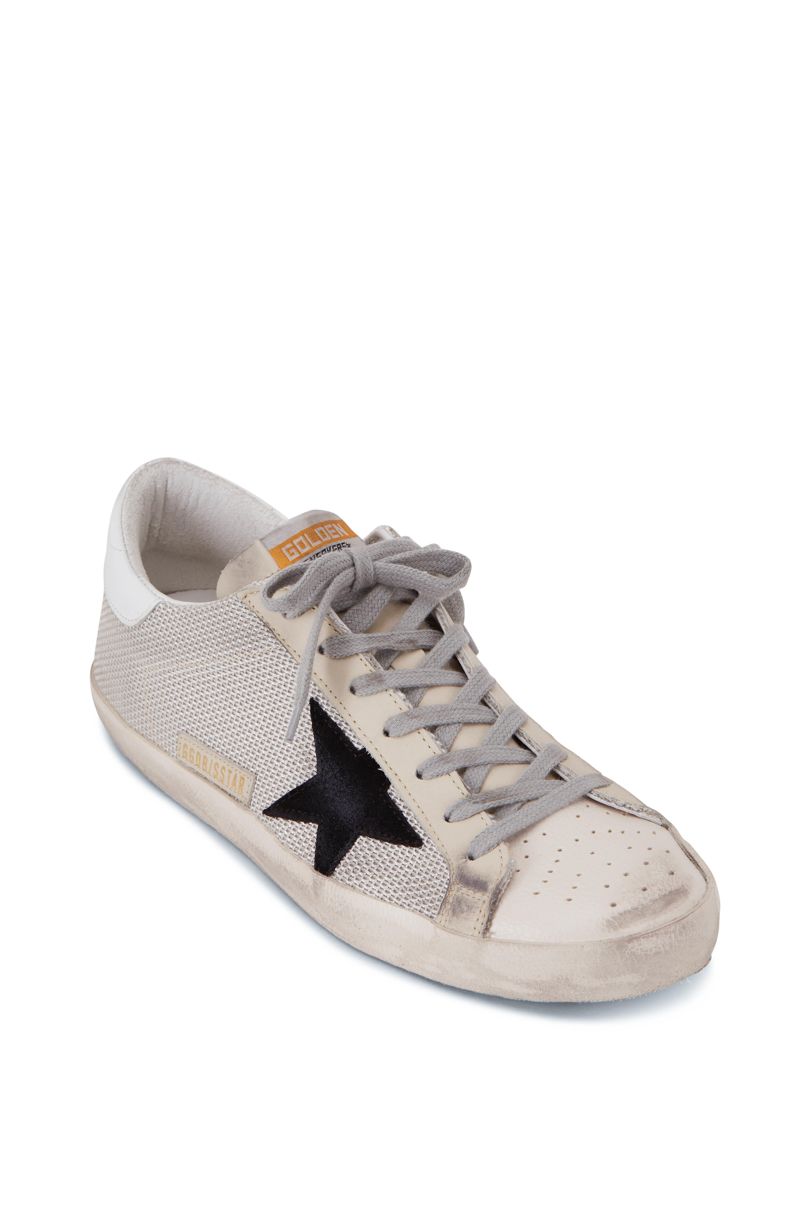 Bibliografi nedbryder for eksempel Golden Goose - Super-Sstar Silver & Black Star Sneaker | Mitchell Stores