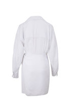 Optic White Long Sleeve Wrap Shirt Dress
