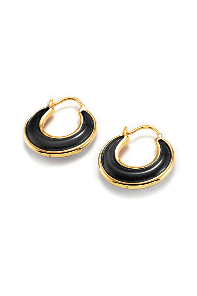 Black Onyx Luna Stone Earrings