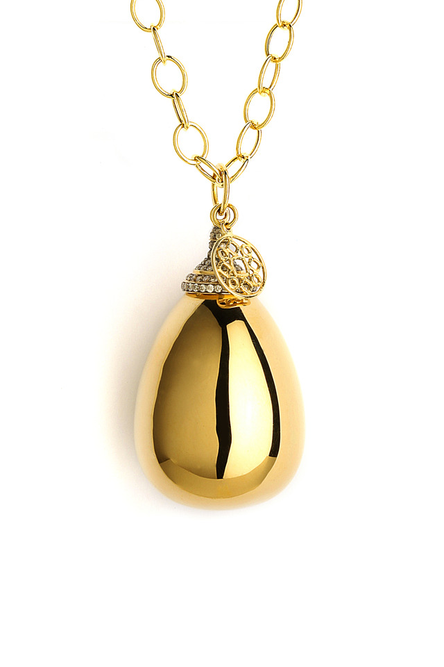 Yellow Gold Diamond Drop Pendant