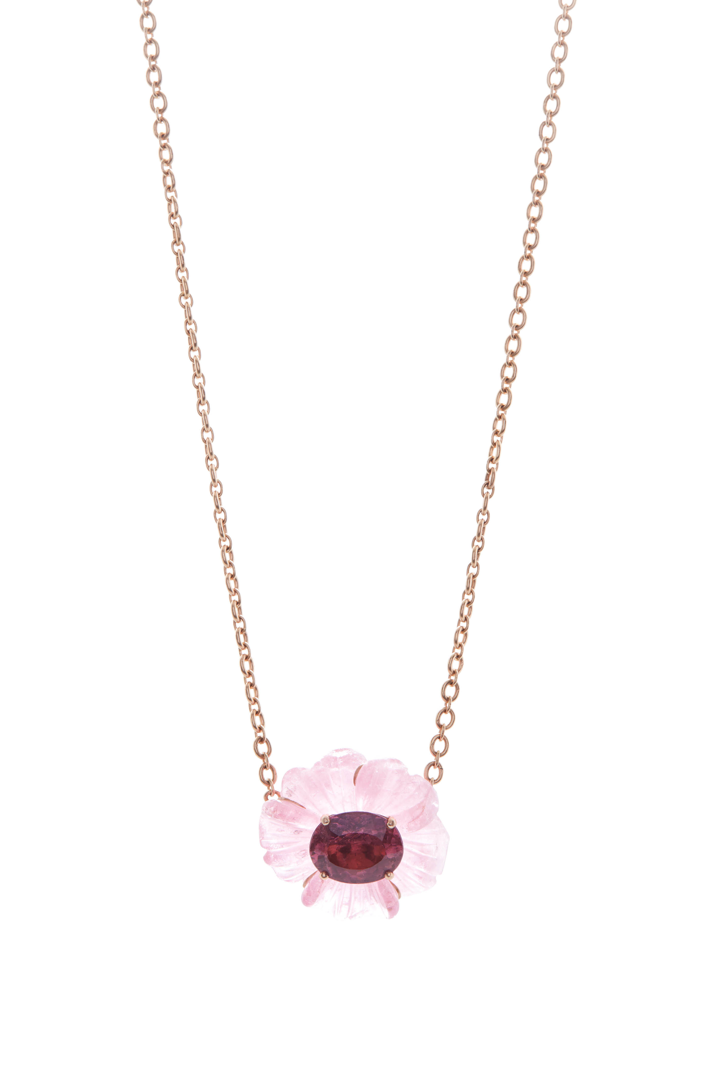 Rose Gold Tropical Flower Necklace