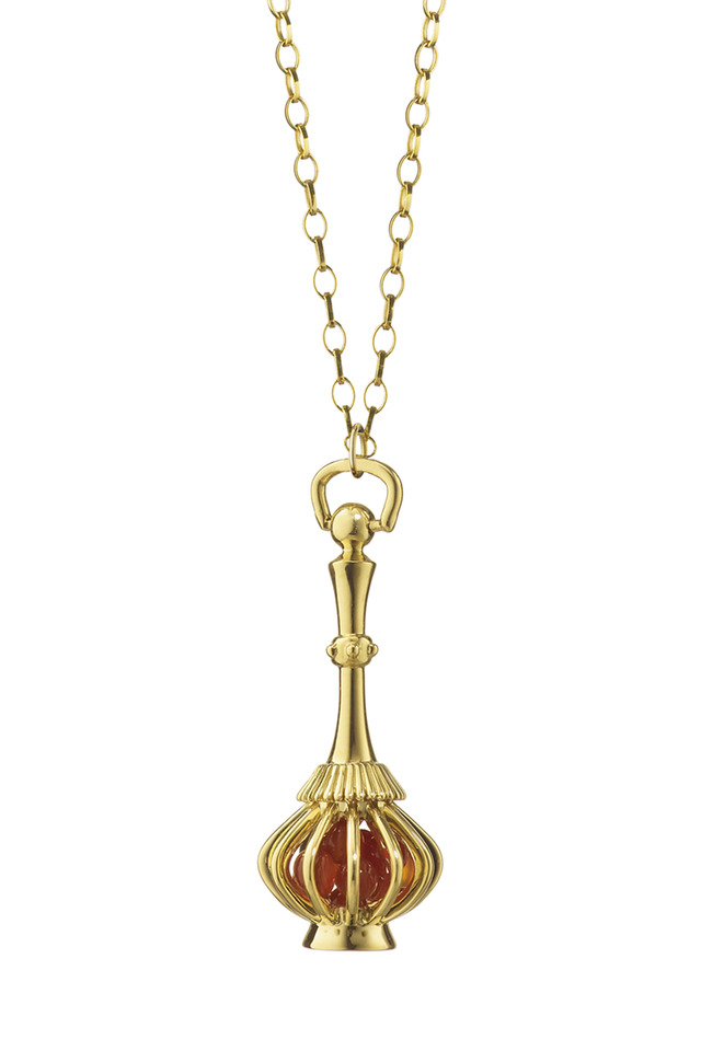 18K Gold Genie In A Bottle Charm Necklace