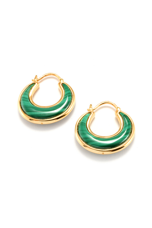Green Malachite Luna Earrings