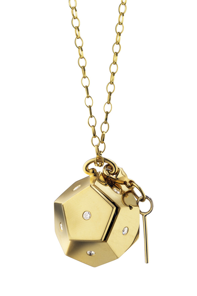 18K Yellow Gold Message Box Charm Necklace