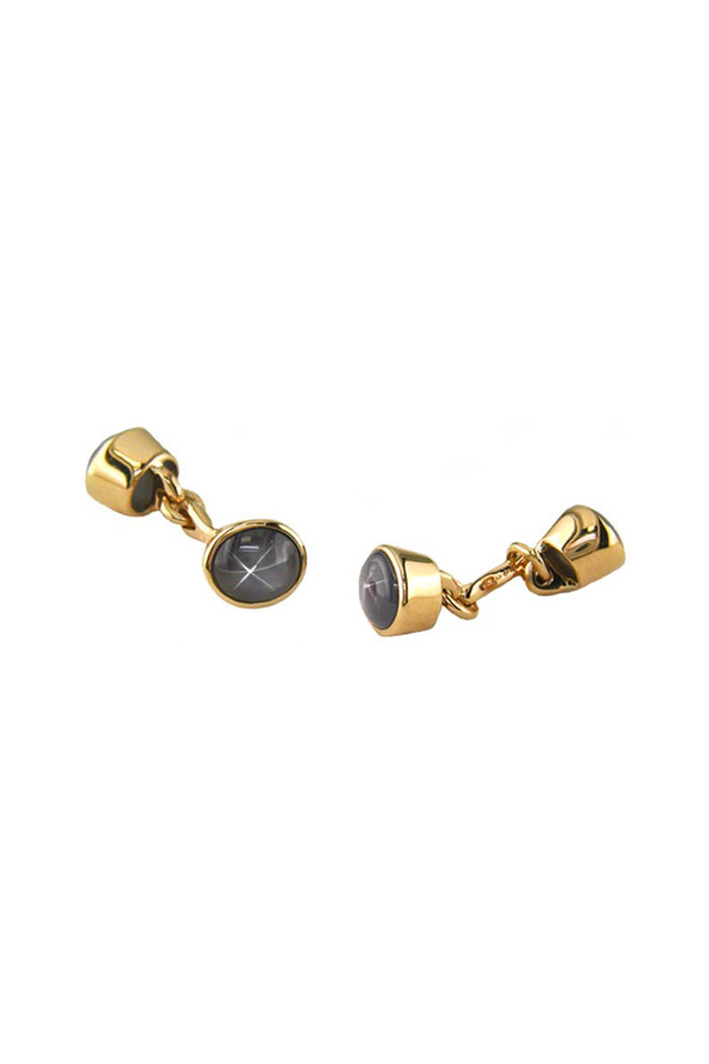 Gold Star Sapphire Cuff Links