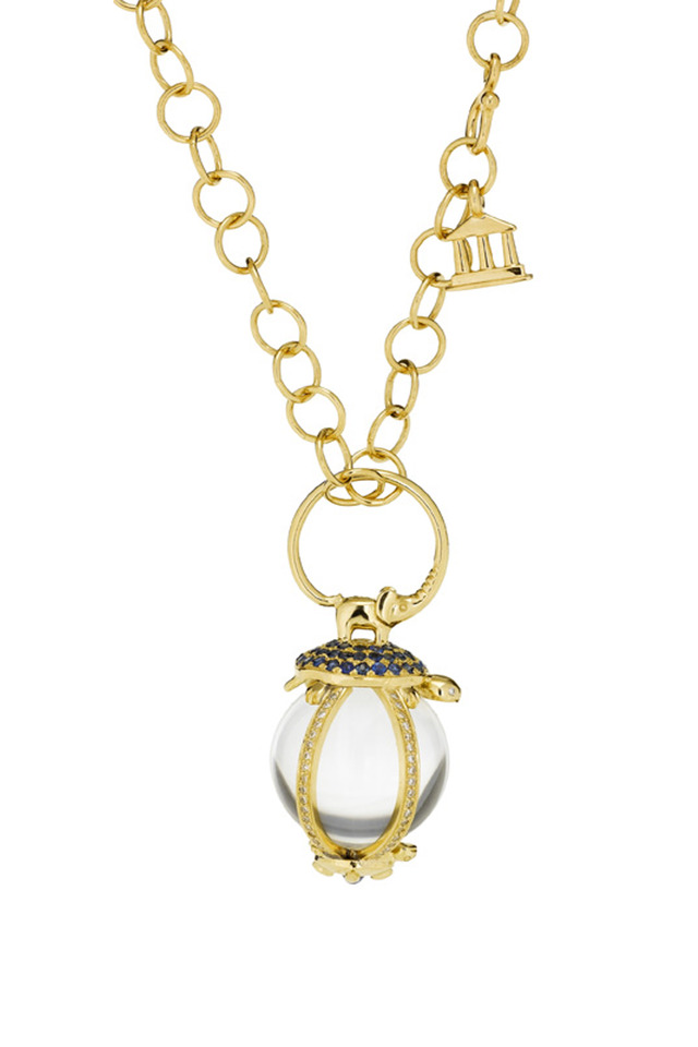 Cosmic Turtle Crystal Gold Amulet