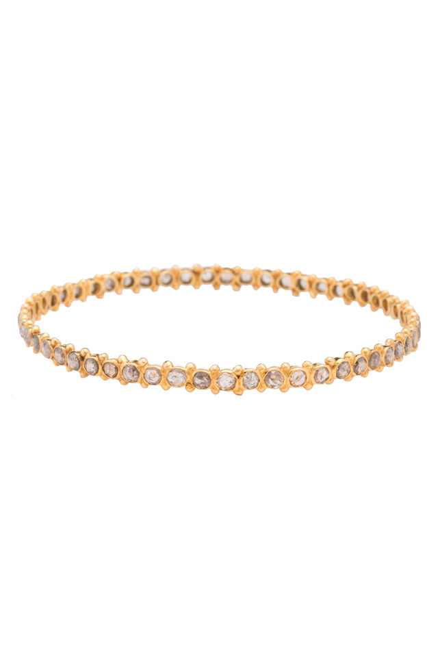 Gold & Silver Diamond Bangle