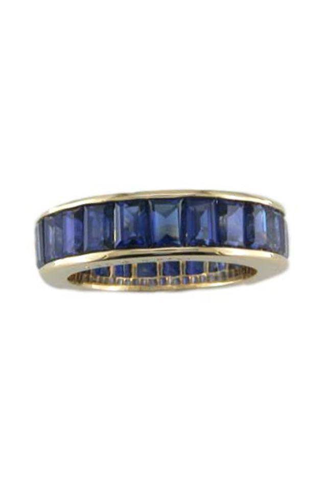 Baguette-Cut Sapphire White Gold Ring