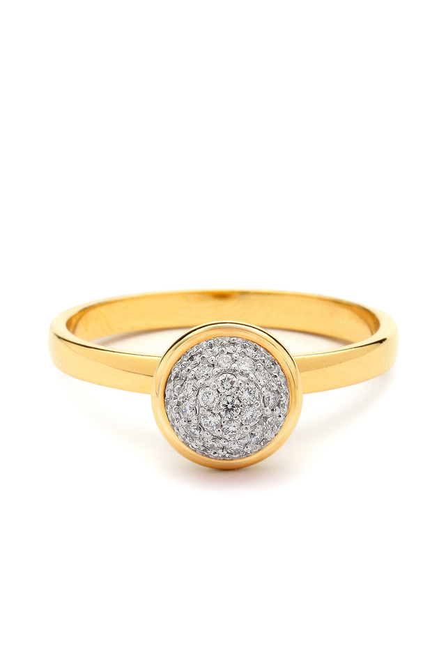 Medium Stacking Baubles Gold Diamond Ring