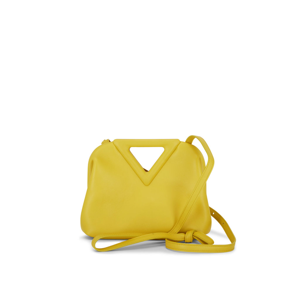 Bottega Veneta - The Point Triangle Yellow Leather Small Bag | Mitchell ...