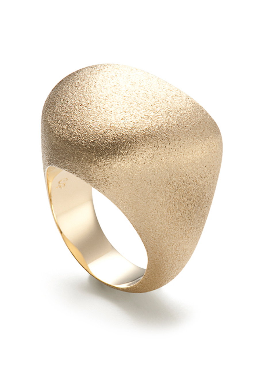 Textured Golden Stones Ring