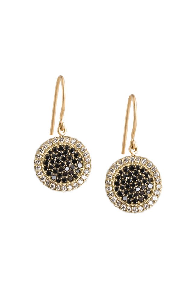 Black & White Diamond Gold Earrings