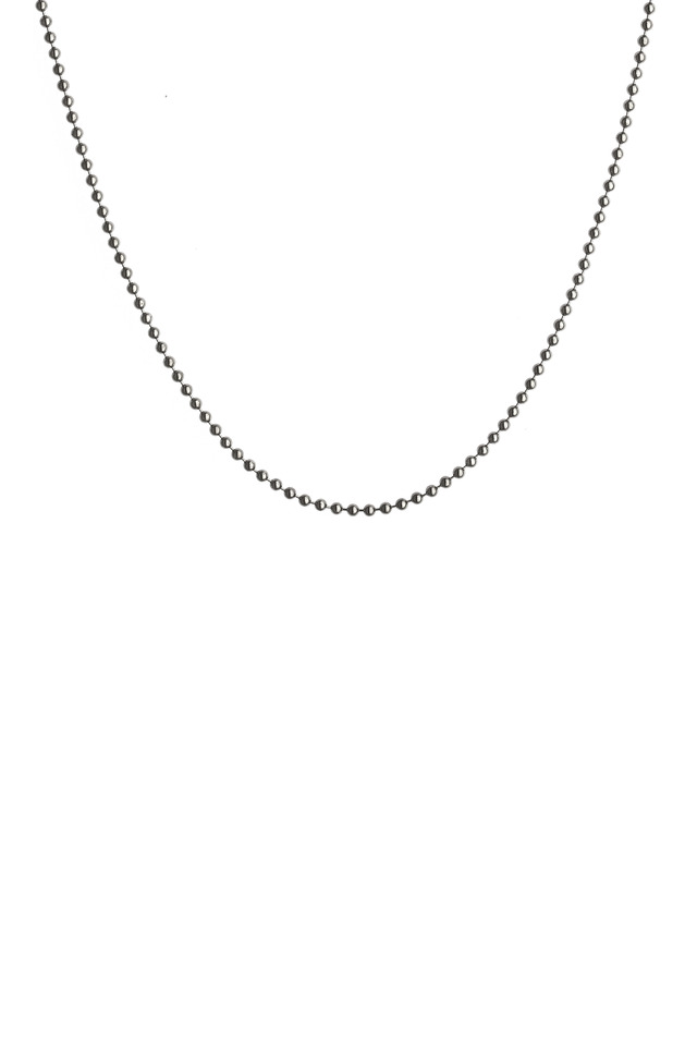 Blackened Sterling Silver Ball Chain Necklace