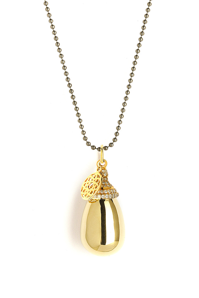 Small Drop Pavé-Set Diamond Pendant