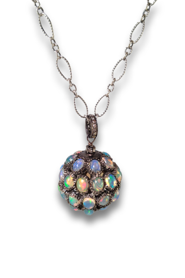 Diamond Opal Spherical Pendant