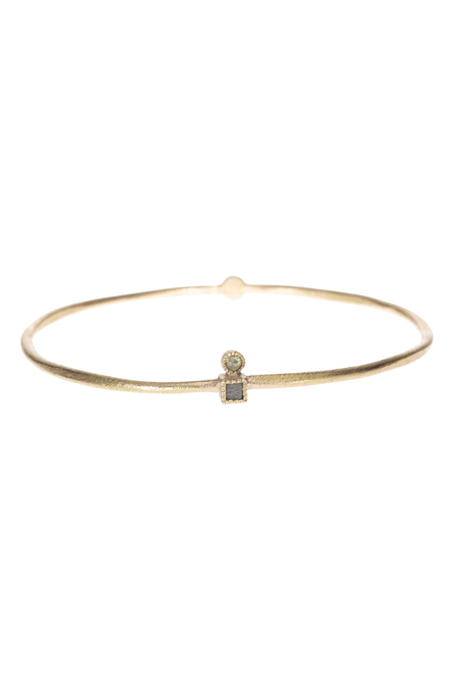 Rose Gold Diamond Cube Bangle Bracelet